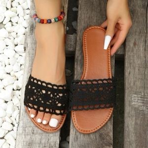 Black open toe sandals